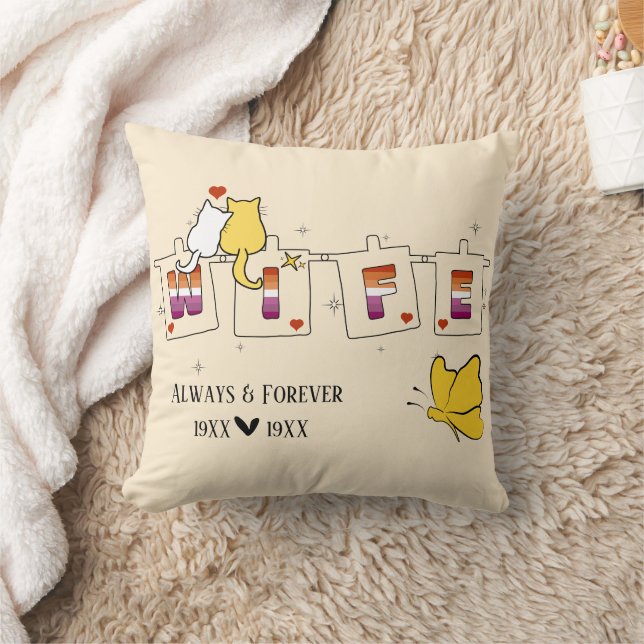 Coussin Toujours & Éternellement Drapeau Lesbien Coucher d (Couverture)