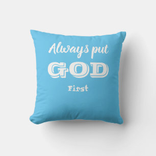 Coussin Toujours mettre DIEU en premier, Jeter l'oreiller