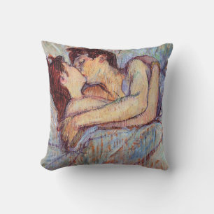 Coussin Toulouse Lautrec - Au lit Le Baiser Amantes lesbie