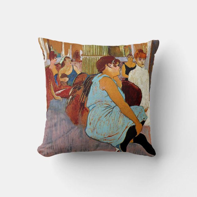 Coussin Toulouse-Lautrec - Le Salon de la rue des Moulin (Recto)