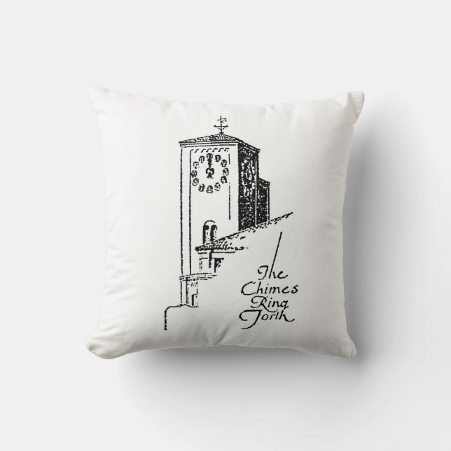 Coussin Tour 1929 d'horloge de bâtiment d'Oviatt (Recto)