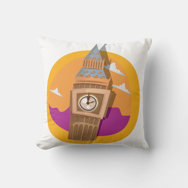Coussin Tour d'horloge Big Ben Westminster (Recto)