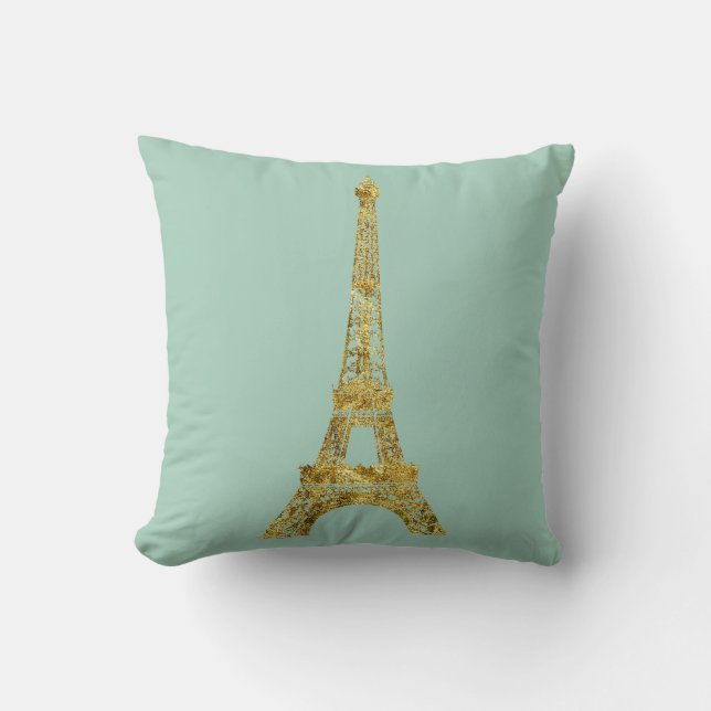 Coussin Tour Eiffel de charme d'or (Recto)