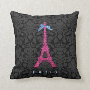 Coussin Tour Eiffel de roses indien dans des parties