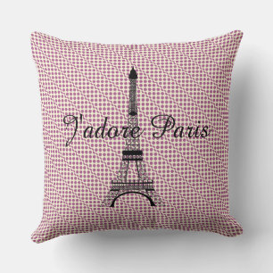 Coussin Tour Eiffel J'adore Paris