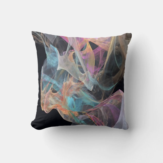 Coussin Tourbillon de fil iridescent sarcelle magenta (Recto)