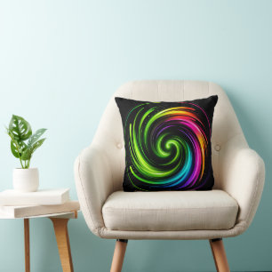 Coussin Tourbillon d'énergie Arc-en-ciel en Mouvement