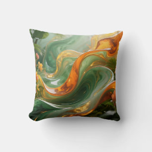 Coussin Tourbillon émeraude tropical ambre