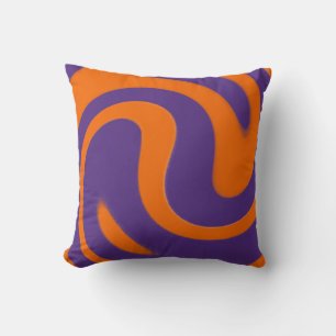 Coussin Tourbillon Rétro Violet et Orange 