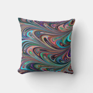 coussin tourbillons arc-en-ciel