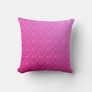 Coussin Tourbillons de papillon rose et blanc