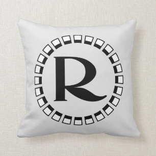 Coussin Tournant vintage du siècle, monogramme R