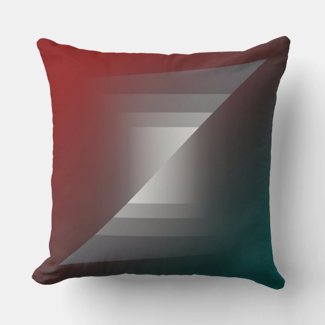 Coussin Tournée de gris sur la bordeaux turquoise (Recto)