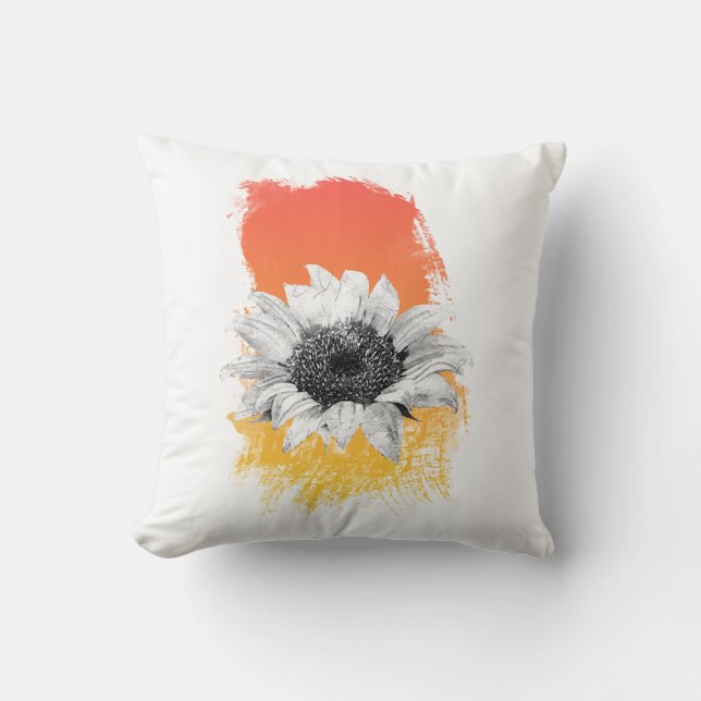 Coussin Tournesol aquarelle (Recto)