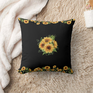 Coussin Tournesol aquarelle – Graphique floral