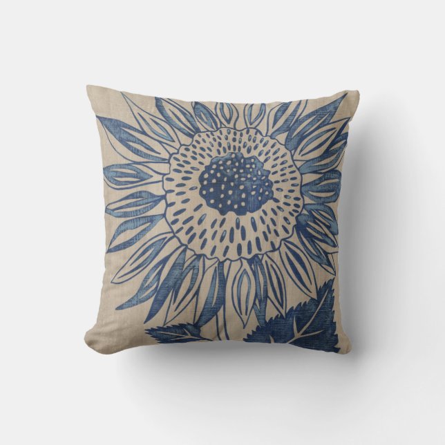 Coussin Tournesol d'Indigo (Recto)