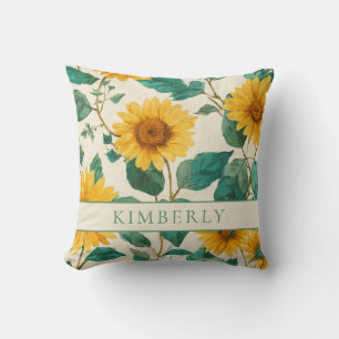 Coussin Tournesol Floral Classique Rustique & Élégant