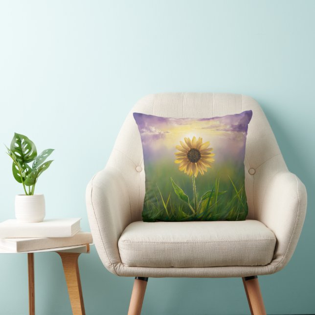 Coussin Tournesol Fluisant Dans Le Terrain Grassy (Chaise)