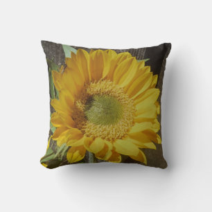 Coussin tournesol jaune d'automne