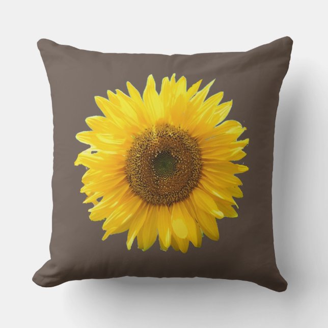 Coussin Tournesol jaune moderne Brown (Recto)
