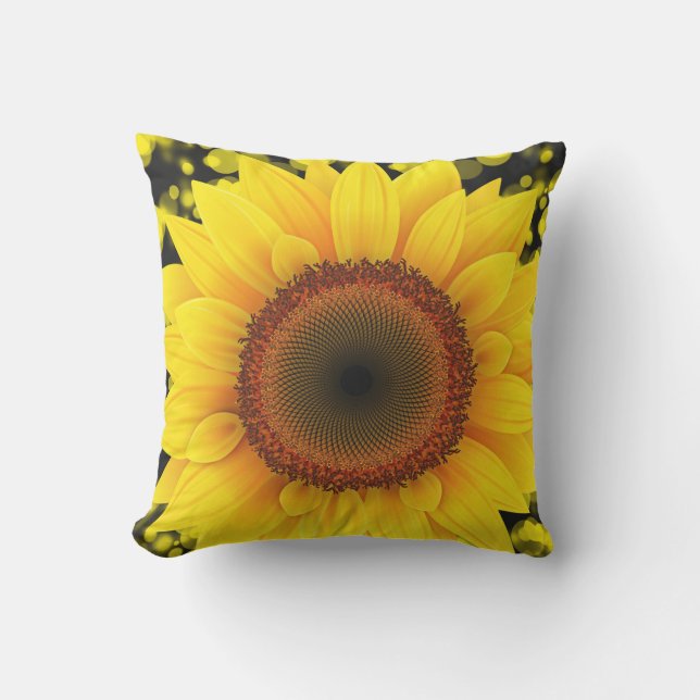 Coussin Tournesol jaune vif (Recto)