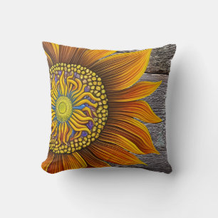 Coussin Tournesol rustique sur la Barre