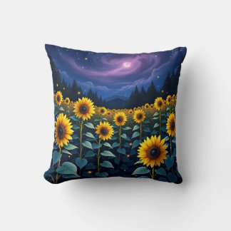 Coussin Tournesols au clair de lune
