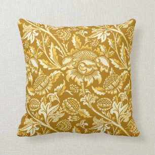 Coussin Tournesols de William Morris, jaune de moutarde/or