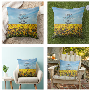 Coussin Tournsole Stylé Élégant Meilleure Maman Floral