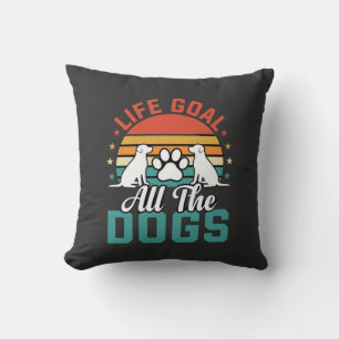 Coussin Tous les chiens Amateur de chiens rétro