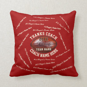 Coussin Tous les noms des joueurs, cadeaux pour entraîneur