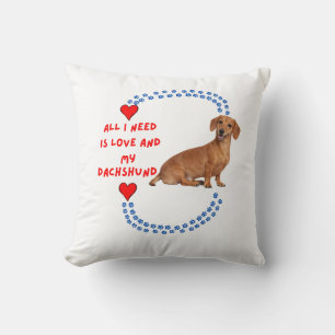 Coussin Tout ce dont j'ai besoin, c'est d'amour et de mon 