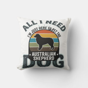 Coussin Tout ce dont j'ai besoin est mon chien Gravure vin