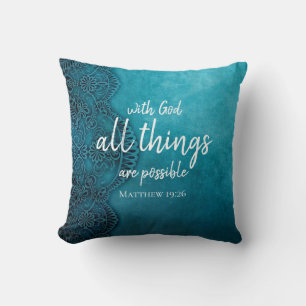 Coussin Tout est possible Bible Verse Christian Thro