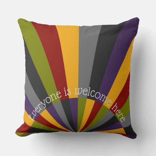 Coussin Tout le monde est le bienvenu ici Sunrise Thaillow (Recto)