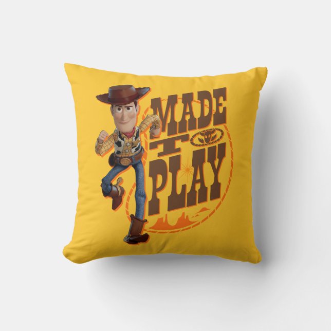 Coussin Toy Story 4 | Woody "Fait pour jouer" (Recto)