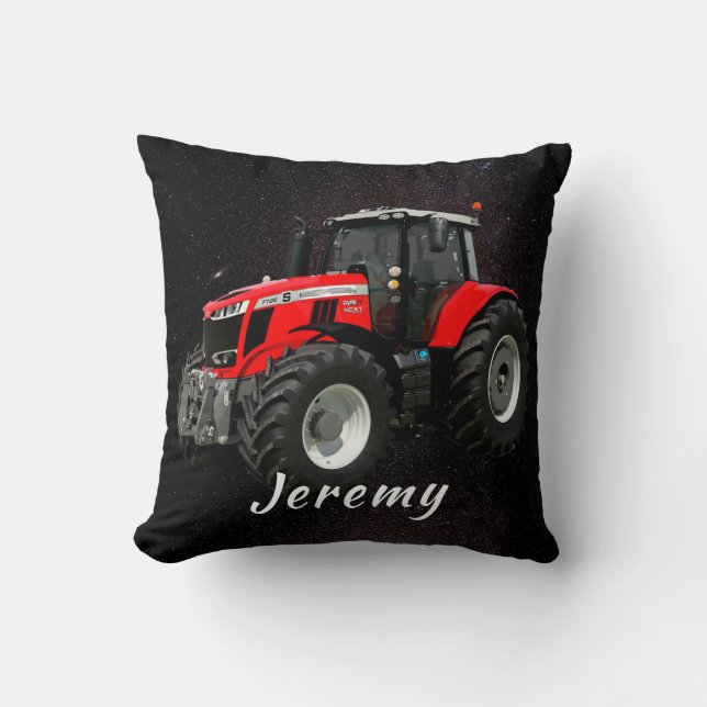 Coussin Tracteur rouge moderne  (Recto)