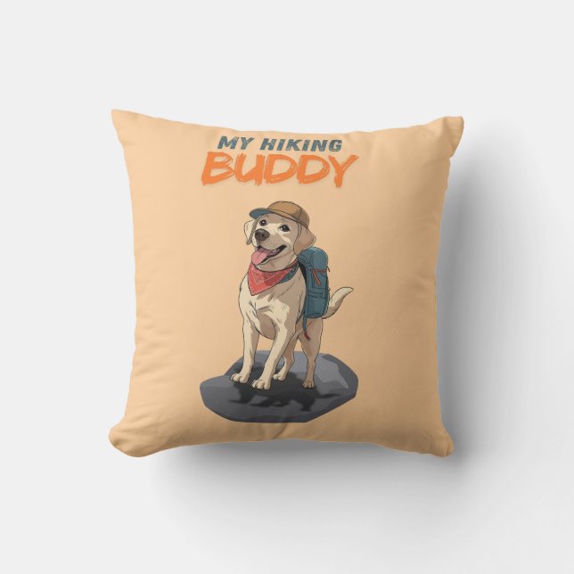 Coussin Trail Buddy – Aventure de Labrador randonnée (Recto)