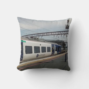 Coussin Train bleu et blanc