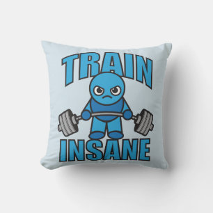 Coussin TRAIN INSANE Kawaii Weightlifter Deadlifter entraî