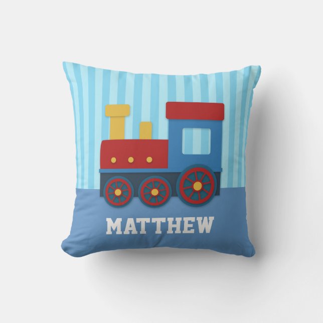 Coussin Train mignon et coloré pour la chambre à coucher (Recto)