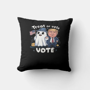 Coussin Traiter Ou Voter, Trumpkin Éffrayant, Halloween Gr