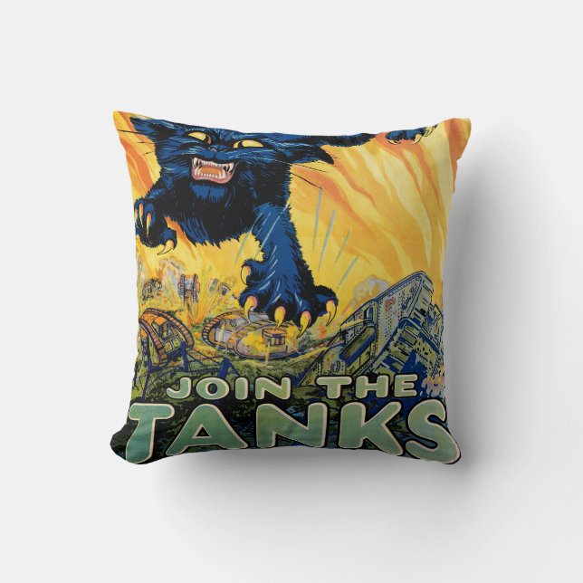 Coussin Traitez-les rugosité - Rejoignez les chars (Recto)