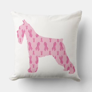 Coussin Traitons le cancer Ruban Schnauzer