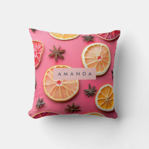 Coussin Tranche d'agrumes personnalisée et anis étoilé