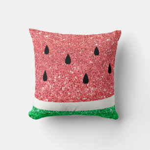 Coussin tranche de pastèque fausse parties scintillant