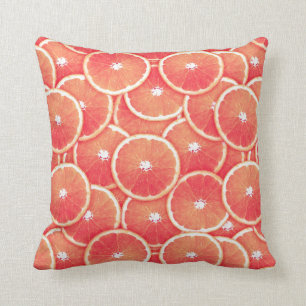 Coussin Tranches de pamplemousse rose