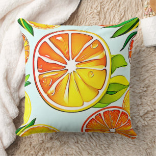 Coussin Tranches d'orange : L'art des agrumes