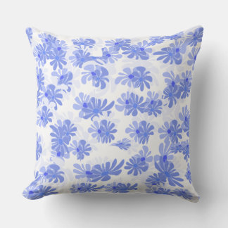 Coussin Tranquil Touch: Blue Patterned Throw Pillow