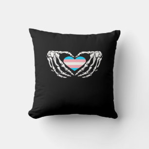 Coussin Trans Pride Skeleton Halloween Transgenre Goth He